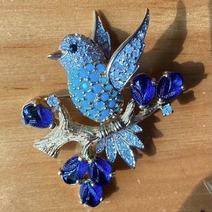 Jomaz jelly belly bird brooch.